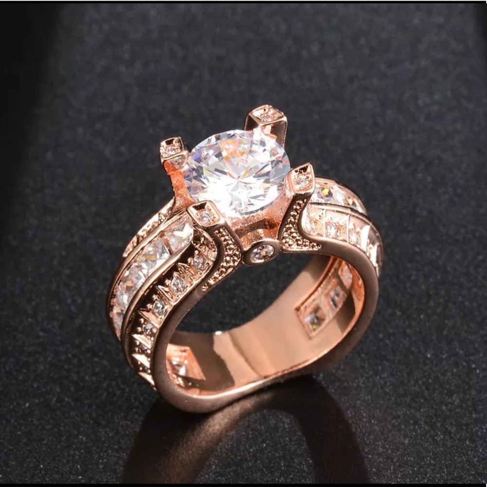 “I DO” Ring💎, Engagement, Rose Gold, Wedding 5 CT